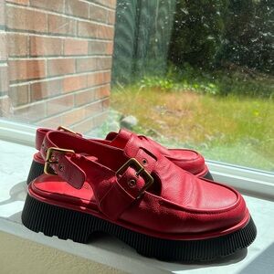 Charlotte Stone Aubrey sling back platform loafer